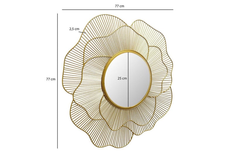 Speil Wohnling Rose metallramme rund 77 cm moderne - Innredning - Speil - Veggspeil