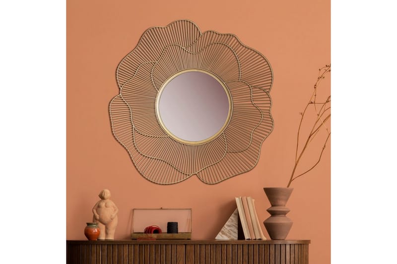 Speil Wohnling Rose metallramme rund 77 cm moderne - Innredning - Speil - Veggspeil