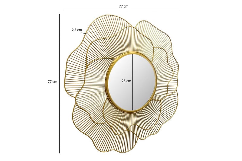 Speil Wohnling Rose metallramme rund 77 cm moderne - Innredning - Speil - Veggspeil