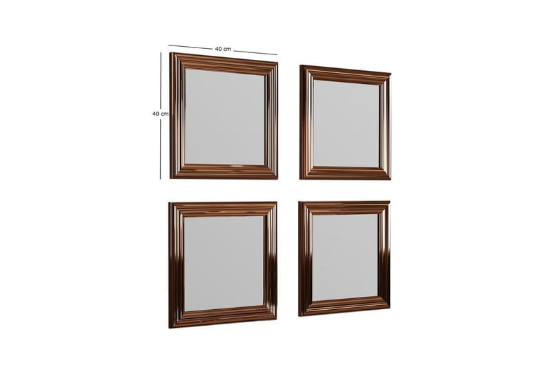 Speilsett (4 deler) Miyo Bronse - Bronse - Innredning - Speil - Speilmøbler - Speilkube