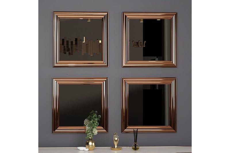 Speilsett (4 deler) Miyo Bronse - Bronse - Innredning - Speil - Speilmøbler - Speilkube