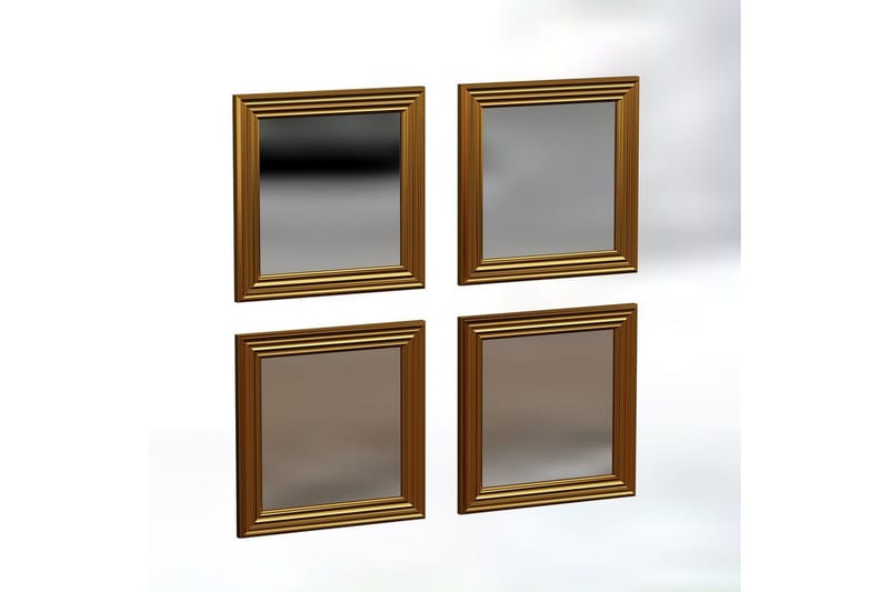 Speilsett (4 deler) Miyo Gull - Gull - Innredning - Speil - Speilmøbler - Speilkube