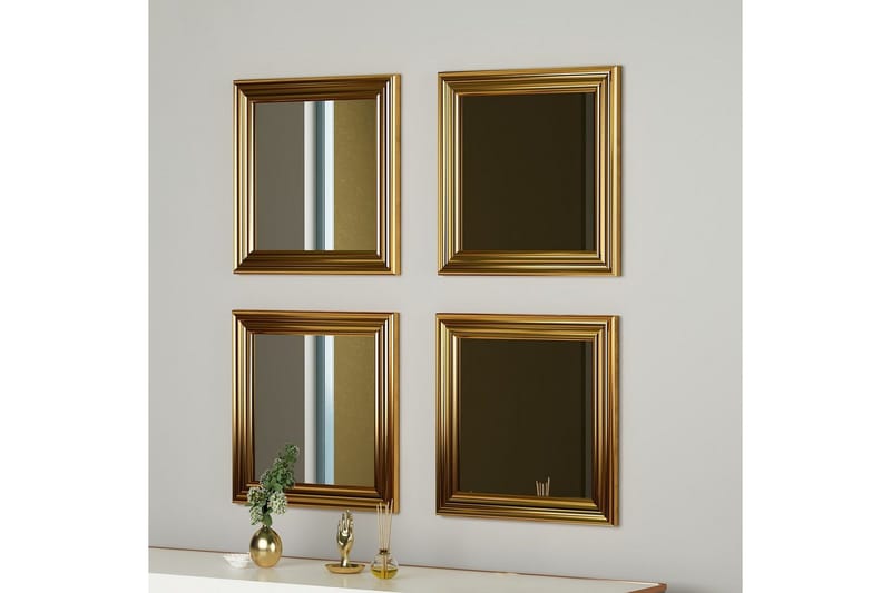 Speilsett (4 deler) Miyo Gull - Gull - Innredning - Speil - Speilmøbler - Speilkube