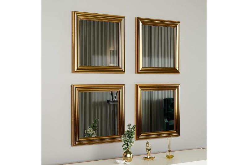 Speilsett (4 deler) Miyo Gull - Gull - Innredning - Speil - Speilmøbler - Speilkube