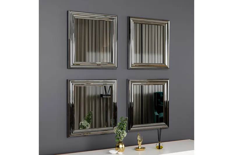 Speilsett (4 deler) Miyo Sølv - Sølv - Innredning - Speil - Speilmøbler - Speilkube