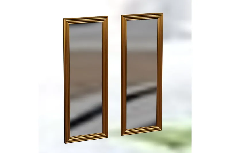 Speilsett (2 deler) Miyoshi Gull - Gull - Innredning - Speil - Veggspeil