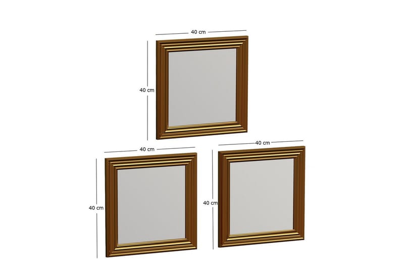 Speilsett (3 deler) Gausberto Gull - Gull - Innredning - Speil - Veggspeil