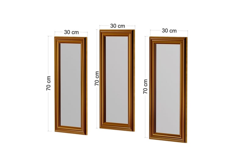 Speilsett (3 deler) Sudavia Bronse - Bronse - Innredning - Speil - Veggspeil
