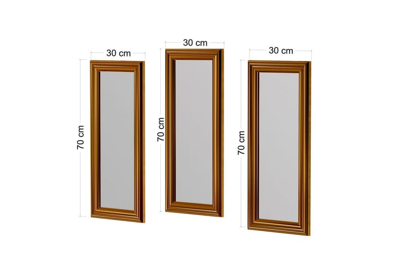 Speilsett (3 deler) Sudavia Bronse - Bronse - Innredning - Speil - Veggspeil