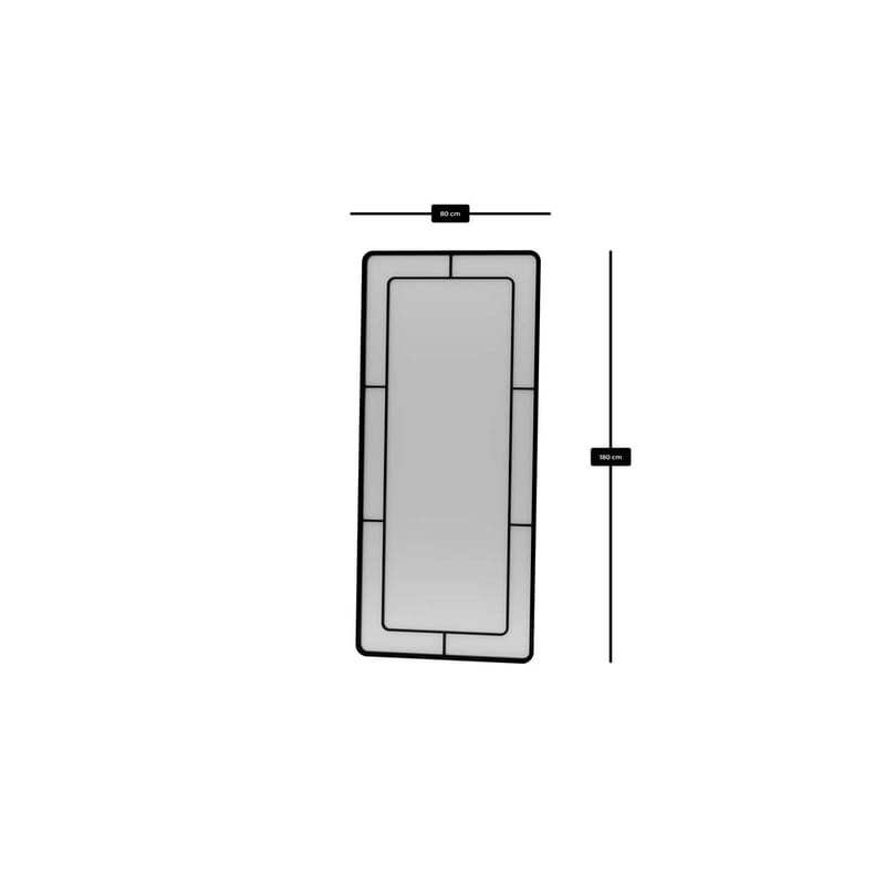 Sylron Gulvspeil 80 x 180 cm - Svart - Innredning - Speil - Helkroppsspeil
