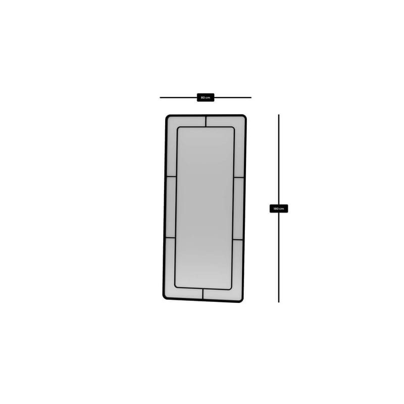 Sylron Gulvspeil 80 x 180 cm - Svart - Innredning - Speil - Helkroppsspeil