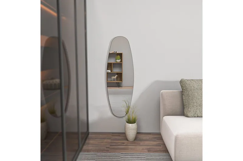 Toalettspeil Keiichi Transparent - Lysfarget tre - Innredning - Speil - Veggspeil