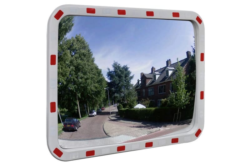 Trafikkspeil firkantet 60 x 80 cm med reflekser - Oversiktsspeil