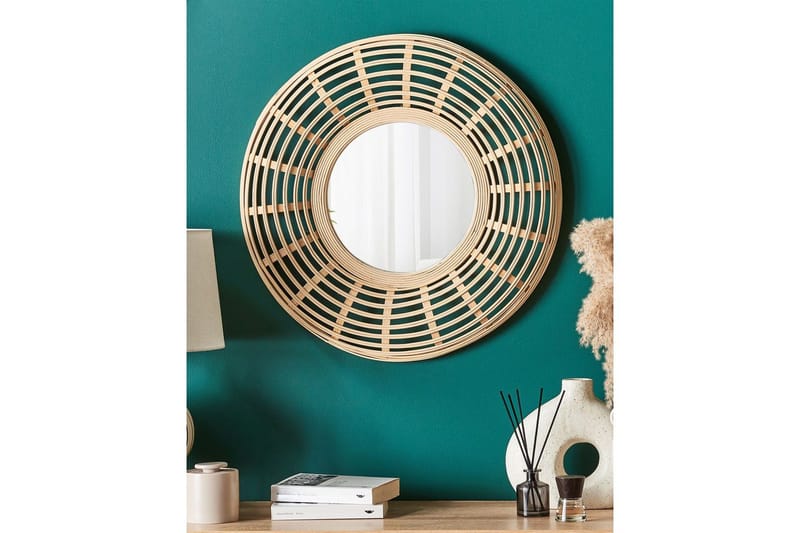 Väggspegel Beliani Hanua Nature||Beige - Innredning - Speil - Veggspeil