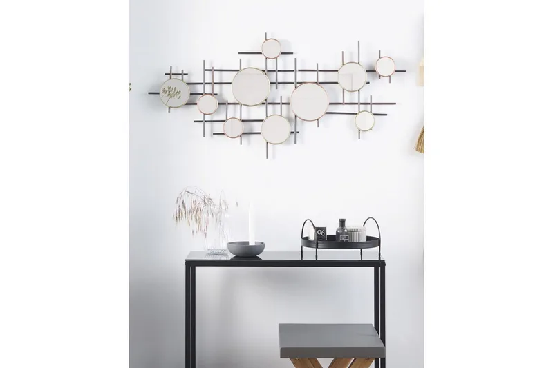 Väggspegel Beliani Ibos Black||Copper||Brass - Innredning - Speil - Veggspeil