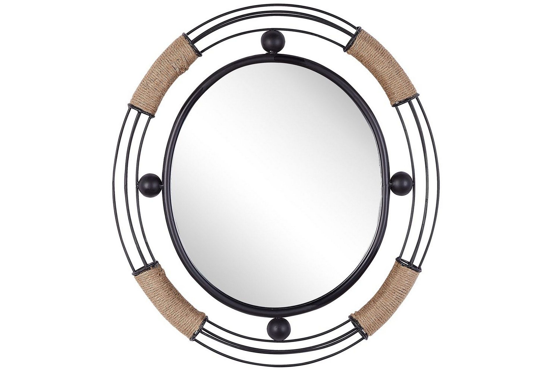 Väggspegel Beliani Moulins Black\|\|Beige -