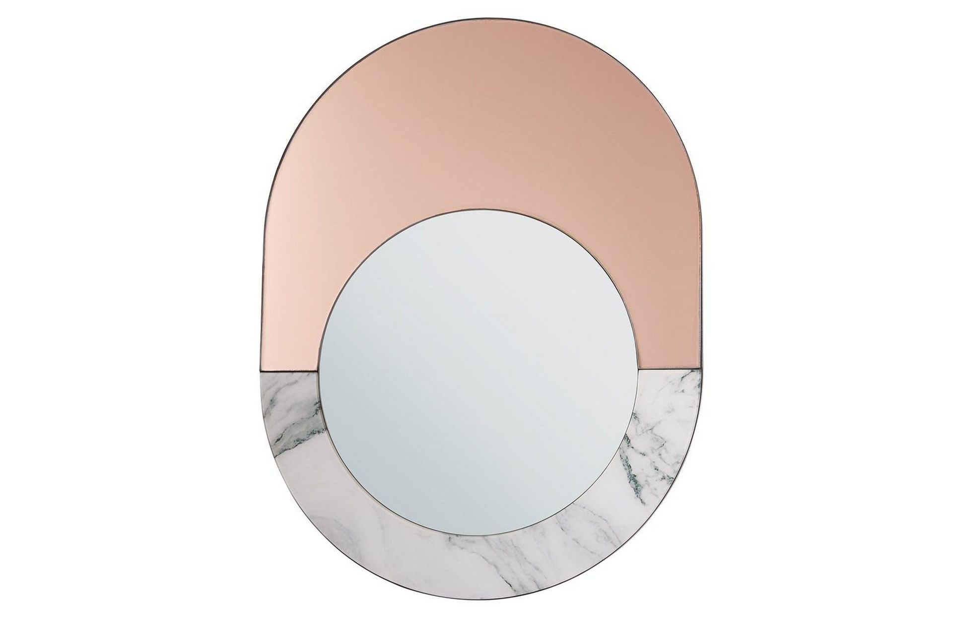 Väggspegel Beliani Rety GOLD\|\|White\|\|Grey -