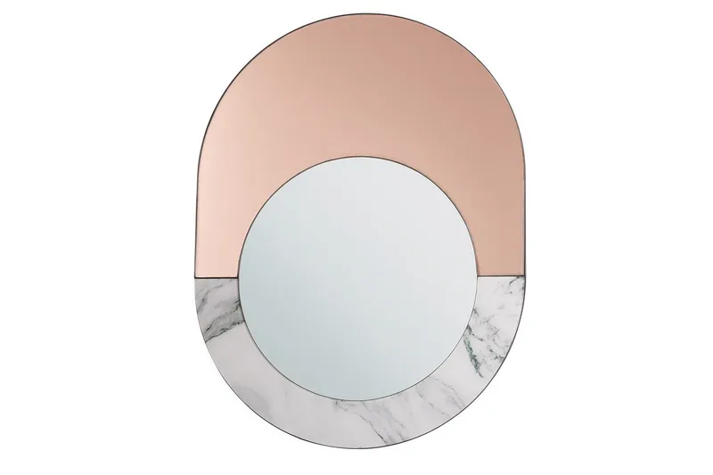 Väggspegel Beliani Rety GOLD||White||Grey, undefined