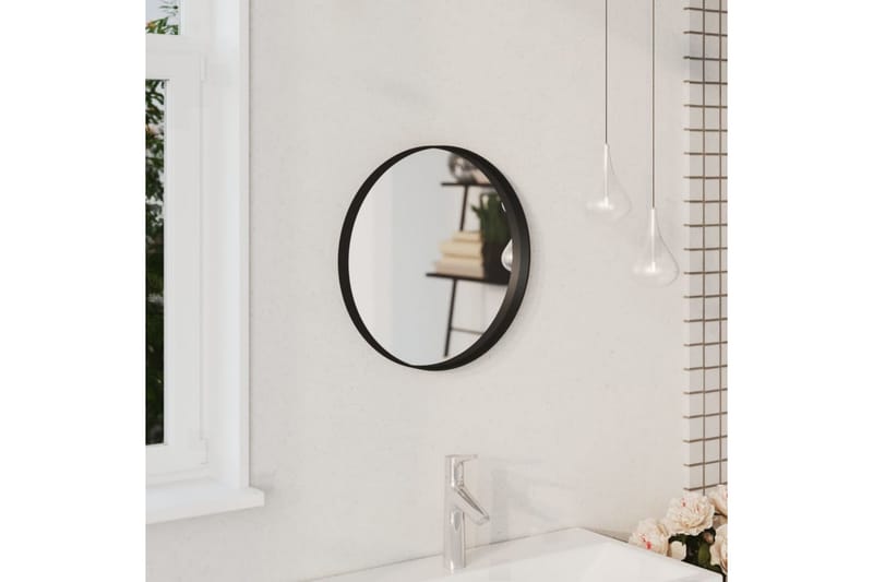 Veggspeil 40 cm svart - Svart - Innredning - Speil - Veggspeil