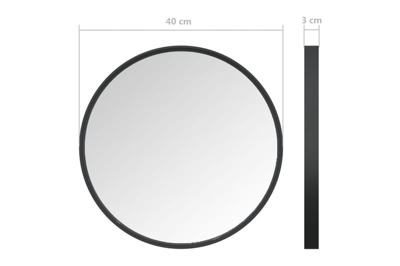 Veggspeil 40 cm svart - Svart - Innredning - Speil - Veggspeil