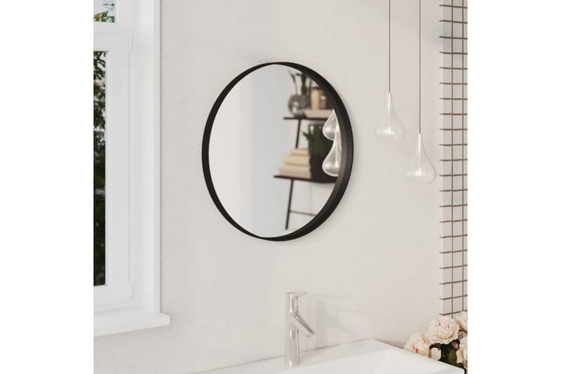 Veggspeil 50 cm svart - Svart - Innredning - Speil - Veggspeil