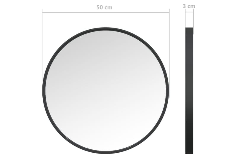 Veggspeil 50 cm svart - Svart - Veggspeil - Gangspeil