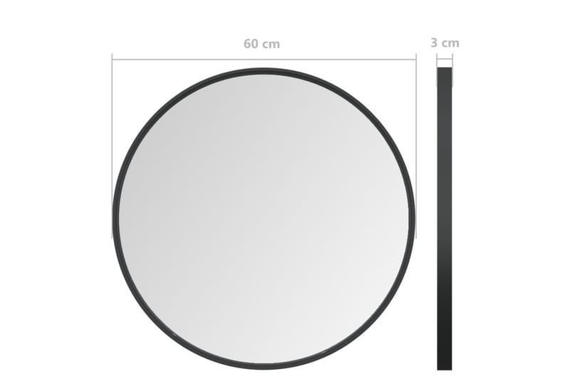 Veggspeil 60 cm svart - Svart - Innredning - Speil - Veggspeil