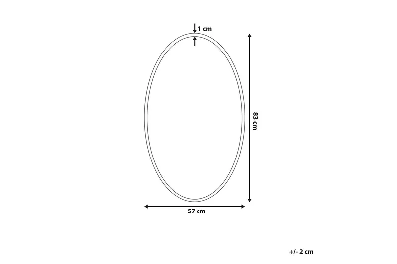Aamya Speil Oval 83x57 cm - Gull - Innredning - Speil - Veggspeil