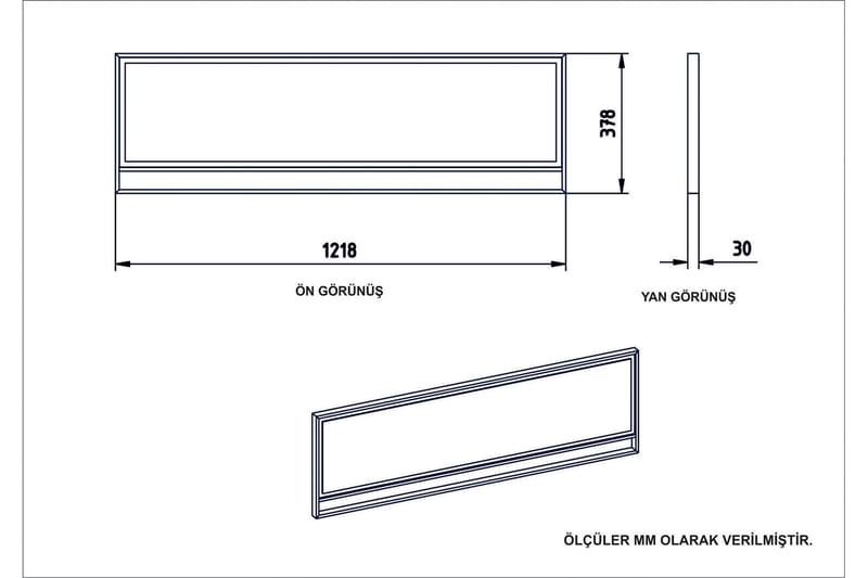 Abla Speil 122 cm - Gull|Svart - Innredning - Speil - Veggspeil