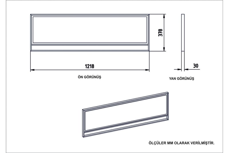 Abla Speil 122 cm - Gull|Svart - Veggspeil - Gangspeil