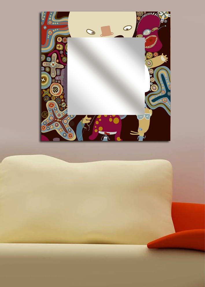 Armavir Dekorspeil 50x50 cm Abstract - Plexiglass/Flerfarget - Veggspeil - Gangspeil