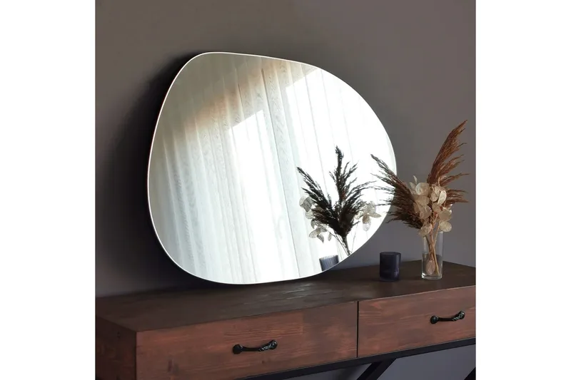 Asymmetrisk Speil Svart - Svart - Innredning - Speil - Veggspeil