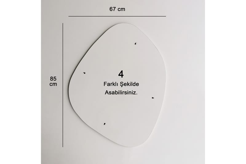 Asymmetrisk Speil Svart - Veggspeil - Gangspeil