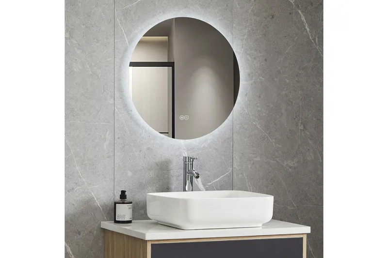 Baderomsspeil Rund 40 cm med LED-belysning og anti-dugg - Lyfco - Innredning - Speil - Veggspeil