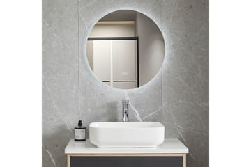 Baderomsspeil Rund 40 cm med LED-belysning og anti-dugg