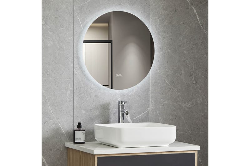 Baderomsspeil Rund 60 cm med LED-belysning og anti-dugg - Lyfco - Innredning - Speil - Veggspeil