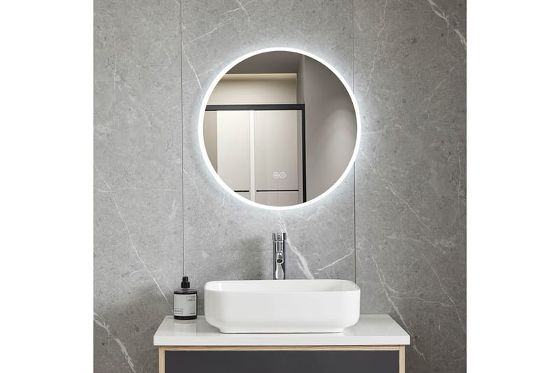 Baderomsspeil Rund 60 cm med LED-belysning og anti-dugg, undefined