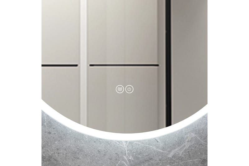 Baderomsspeil Rund 60 cm med LED-belysning og anti-dugg - Innredning - Speil - Veggspeil