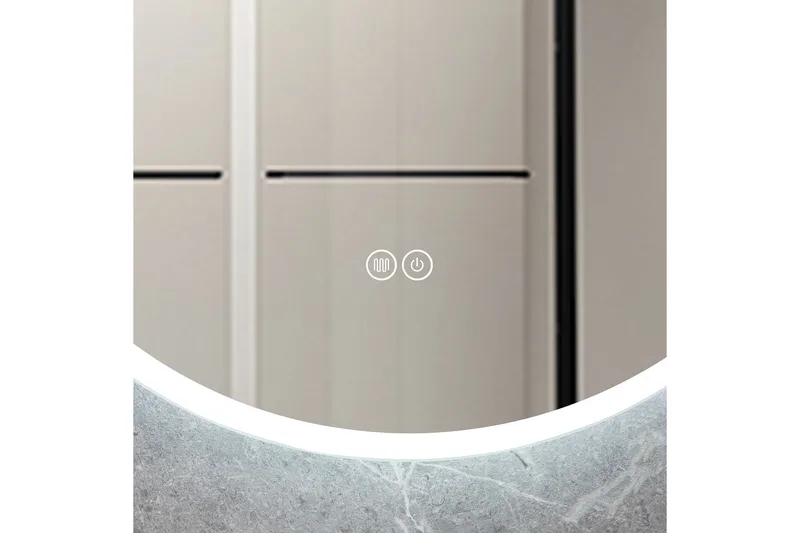 Baderomsspeil Rund 80 cm med LED-belysning og anti-dugg - Innredning - Speil - Veggspeil