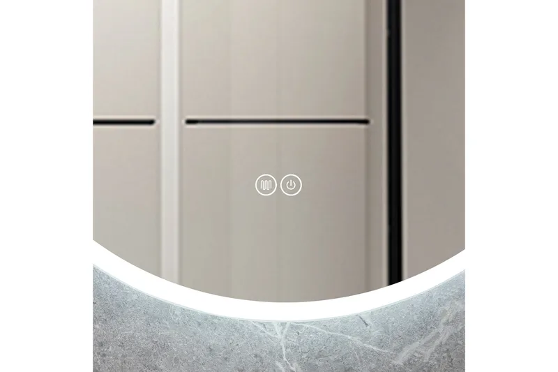 Baderomsspeil Rund 80 cm med LED-belysning og anti-dugg - Innredning - Speil - Veggspeil