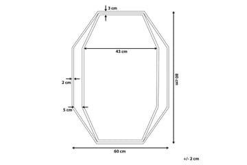 Bagron Speil 80x60 cm - Grå - Innredning - Speil - Veggspeil