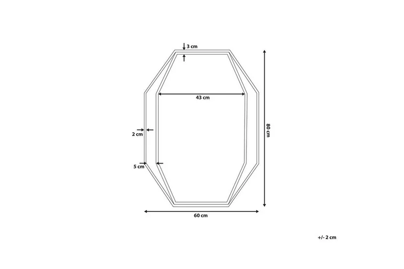 Bagron Speil 80x60 cm - Grå - Innredning - Speil - Veggspeil