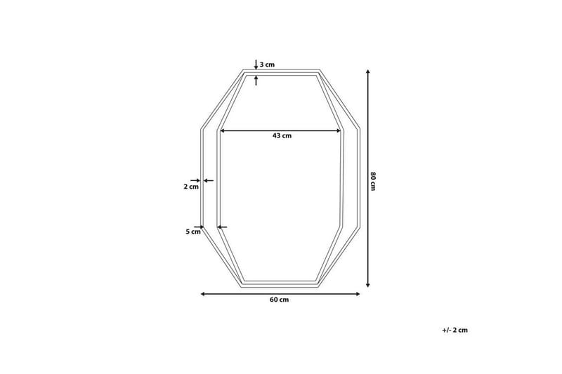 Bagron Speil 80x60 cm - Grå - Innredning - Speil - Veggspeil