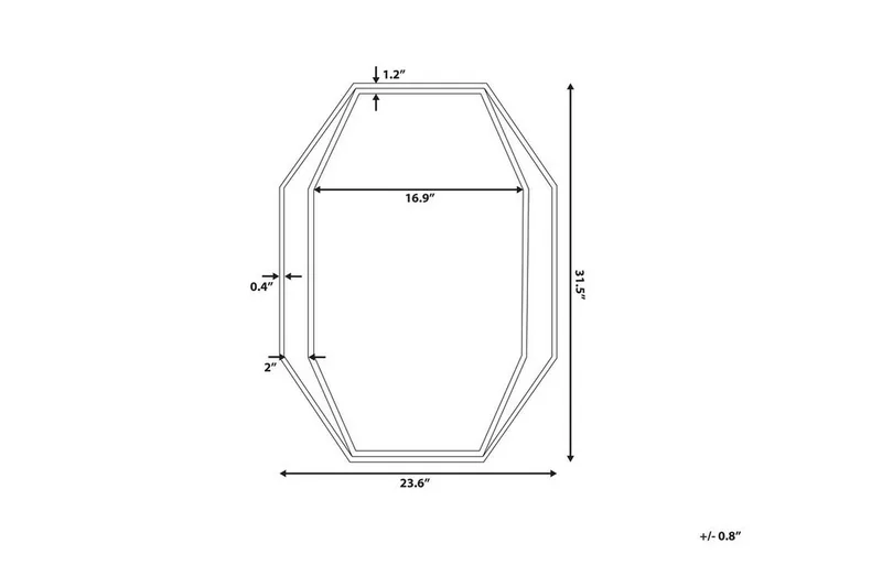 Bagron Speil 80x60 cm - Grå - Innredning - Speil - Veggspeil