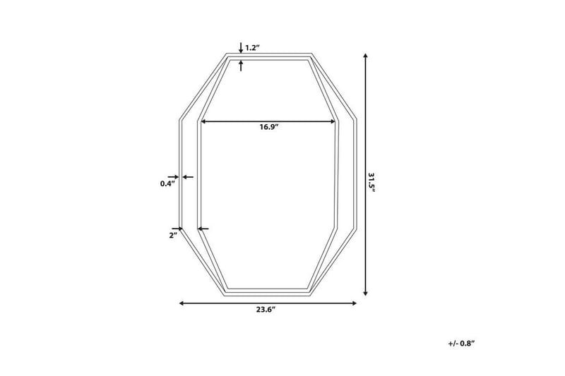 Bagron Speil 80x60 cm - Grå - Innredning - Speil - Veggspeil