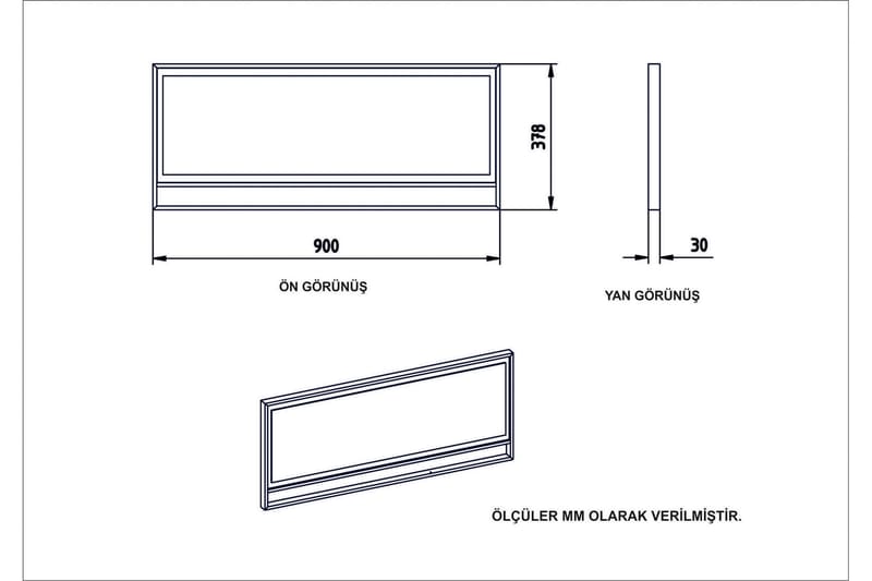 Bascle Speil 90 cm - Gull|Hvit - Innredning - Speil - Veggspeil