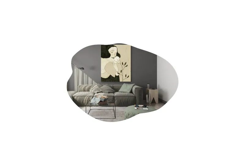 Besso Speil 60 cm Asymmetrisk - Svart - Innredning - Speil - Veggspeil