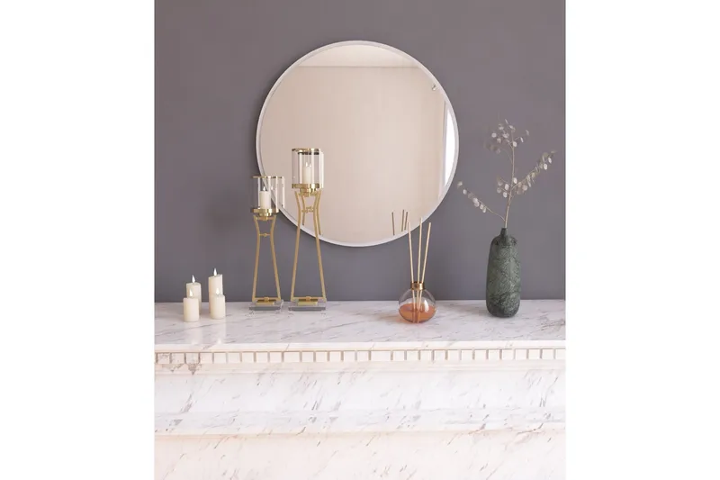 Buhem Speil 60 cm Rund, Hvit