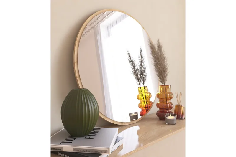 Buhem Speil 60 cm Rund - Tre/Natur - Innredning - Speil - Veggspeil