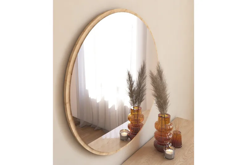 Buhem Speil 60 cm Rund - Tre/Natur - Innredning - Speil - Veggspeil
